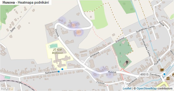 Husova - mapa podnikání