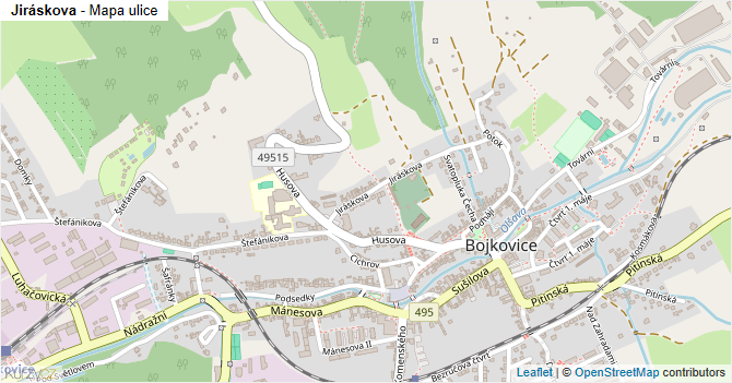 Jiráskova - mapa ulice