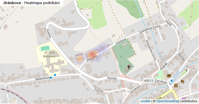 Jiráskova - mapa podnikání