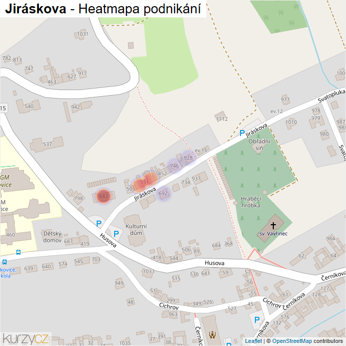 Mapa Jiráskova - Firmy v ulici.