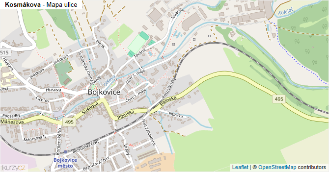 Kosmákova - mapa ulice