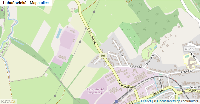 Luhačovická - mapa ulice
