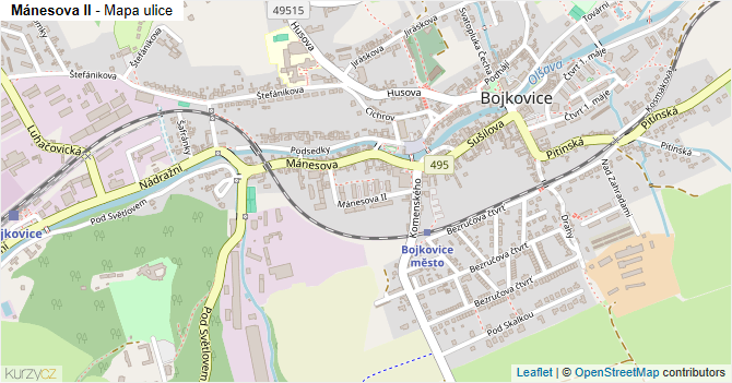 Mánesova II - mapa ulice