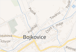 Močidla v obci Bojkovice - mapa ulice
