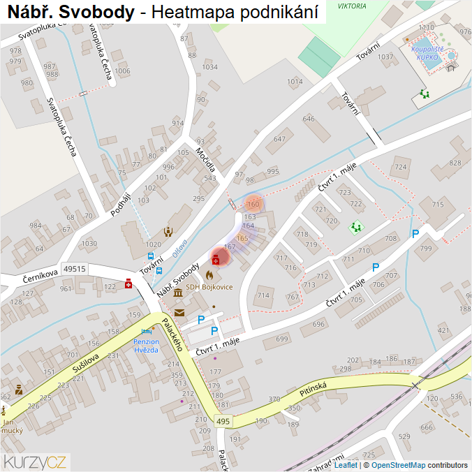 Mapa Nábř. Svobody - Firmy v ulici.