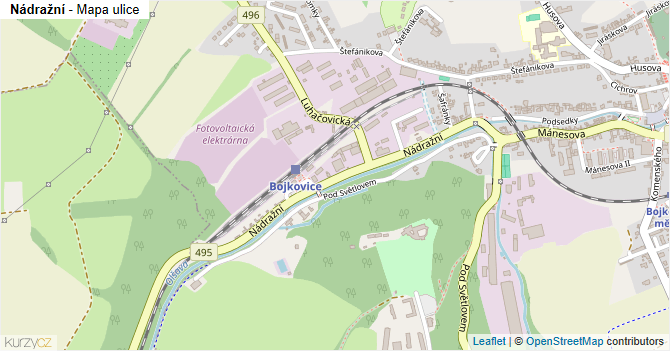 Nádražní - mapa ulice
