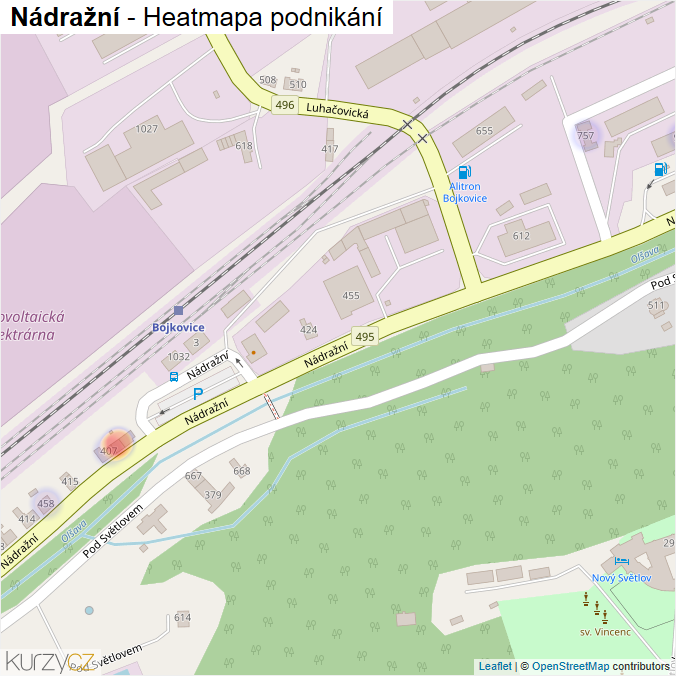 Mapa Nádražní - Firmy v ulici.