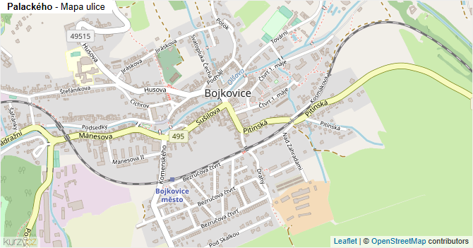Palackého - mapa ulice