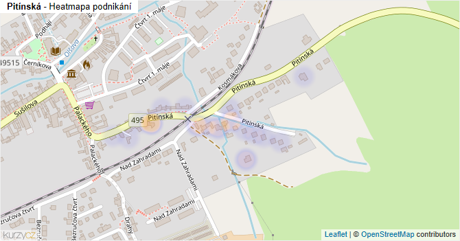 Pitínská - mapa podnikání