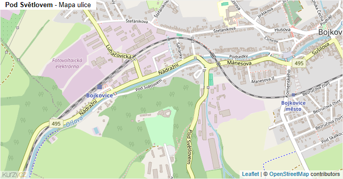 Pod Světlovem - mapa ulice