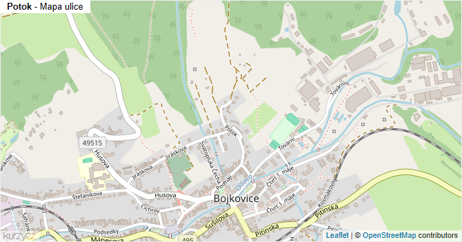 Potok - mapa ulice