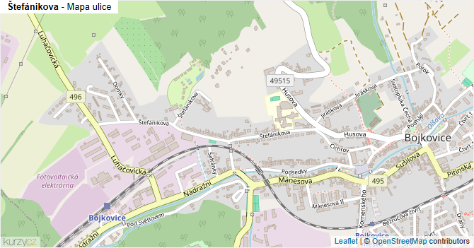Štefánikova - mapa ulice