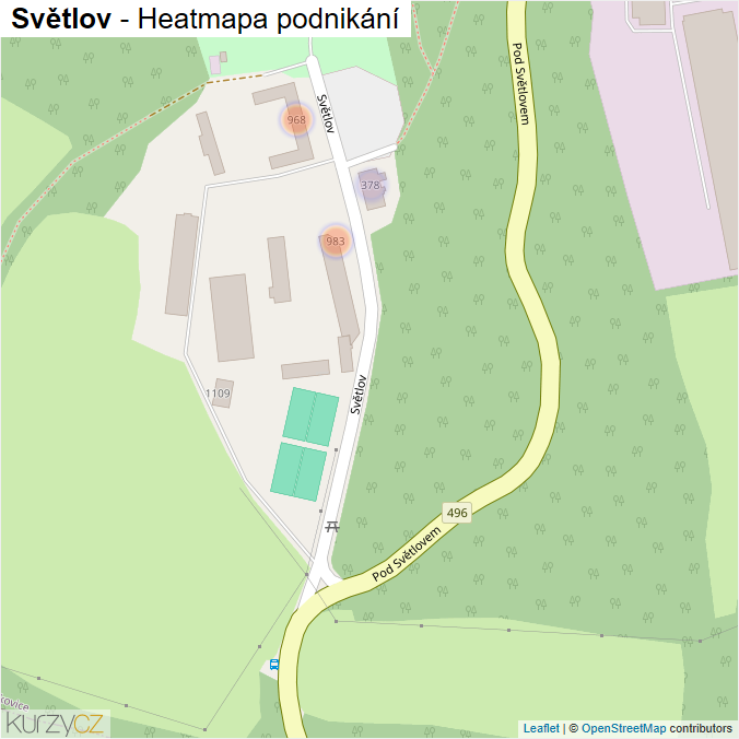 Mapa Světlov - Firmy v ulici.