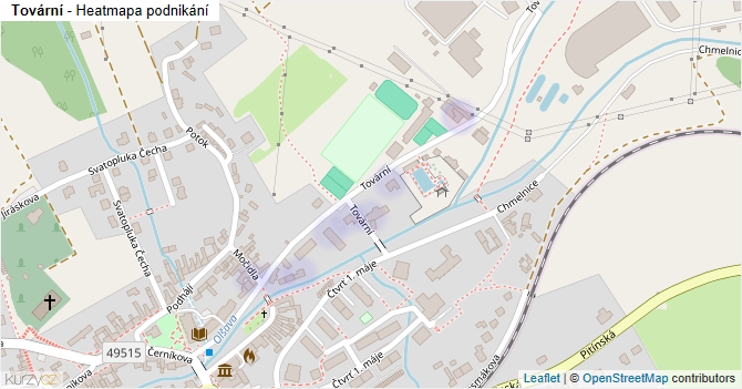 Tovární - mapa podnikání