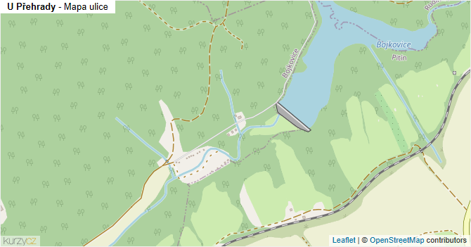 U Přehrady - mapa ulice