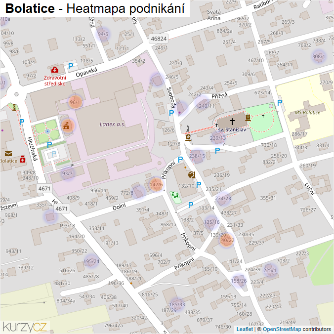 Mapa Bolatice - Firmy v obci.