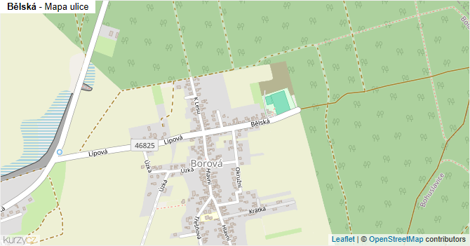 Bělská - mapa ulice