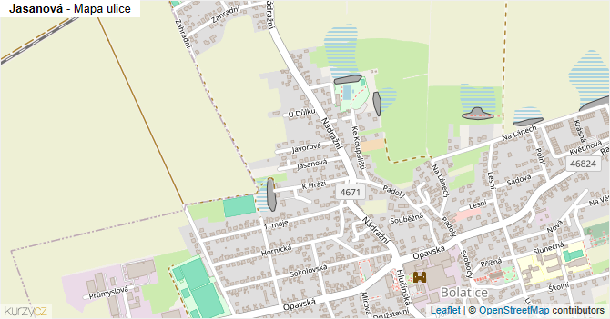 Jasanová - mapa ulice