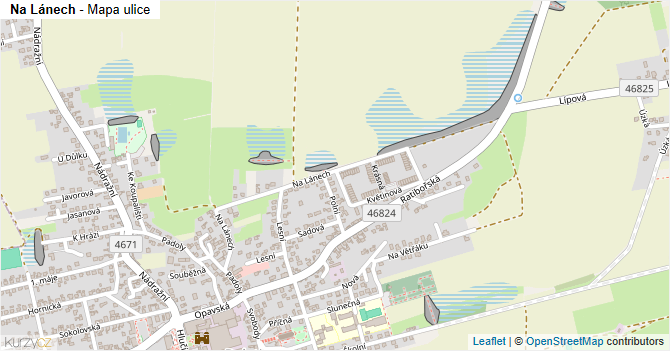Na Lánech - mapa ulice