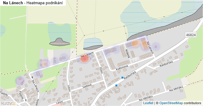 Na Lánech - mapa podnikání