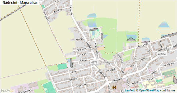 Nádražní - mapa ulice