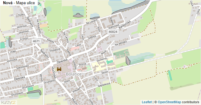 Nová - mapa ulice