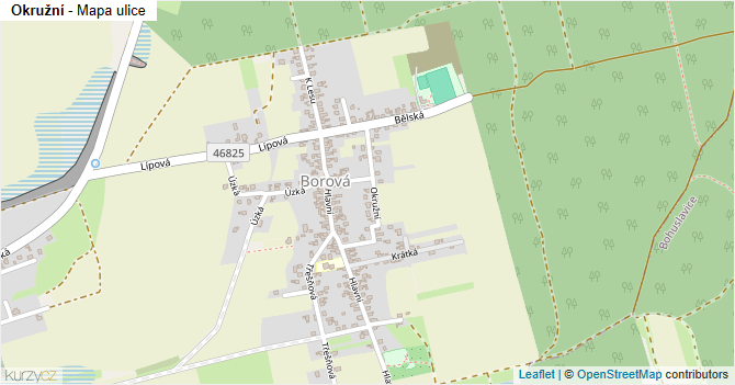 Okružní - mapa ulice