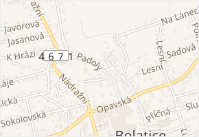 Padoly v obci Bolatice - mapa ulice