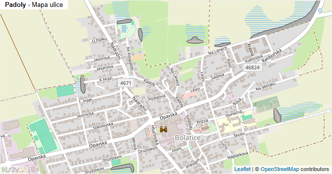 Padoly - mapa ulice