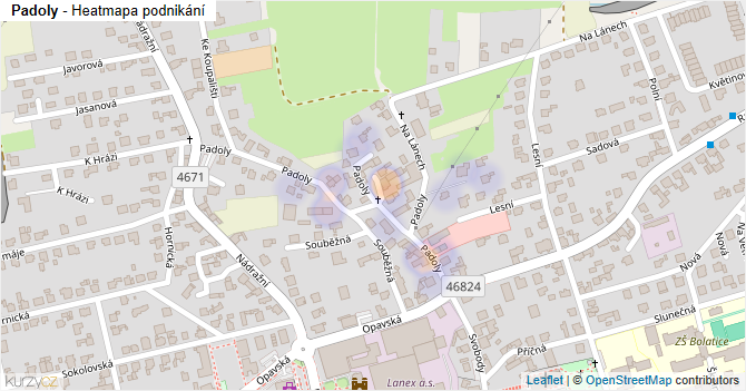 Padoly - mapa podnikání