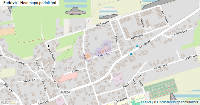Sadová - mapa podnikání