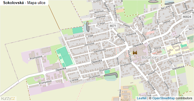 Sokolovská - mapa ulice