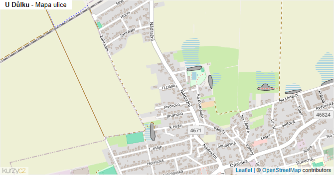 U Důlku - mapa ulice