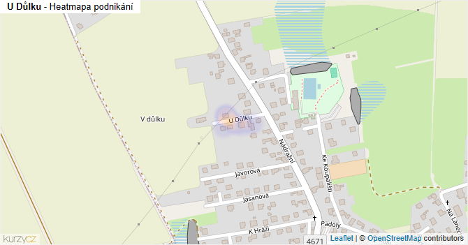 U Důlku - mapa podnikání