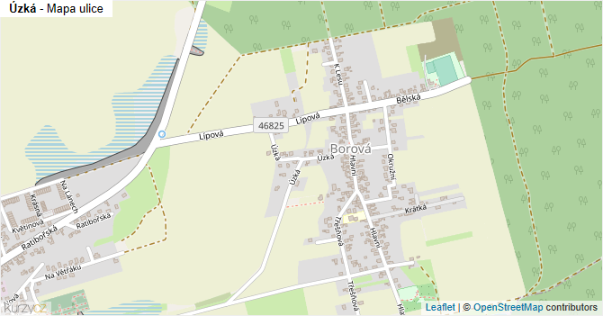 Úzká - mapa ulice