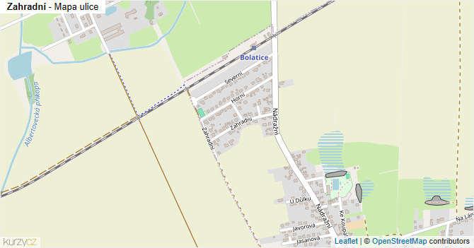 Zahradní - mapa ulice