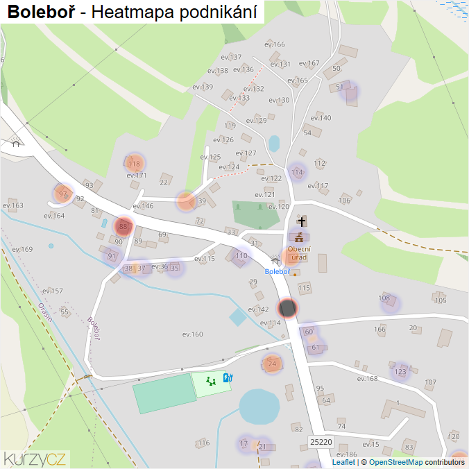 Mapa Boleboř - Firmy v části obce.