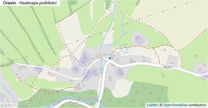 Orasín - mapa podnikání