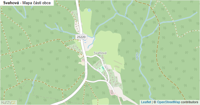 Svahová - mapa části obce