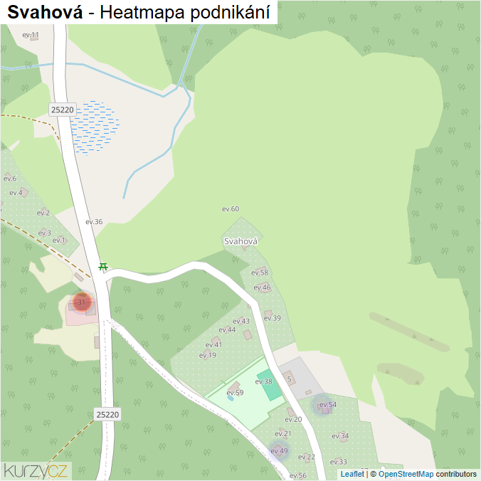 Mapa Svahová - Firmy v části obce.