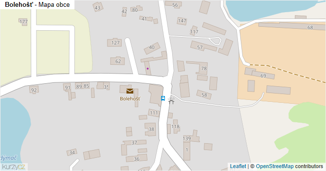 Bolehošť - mapa obce