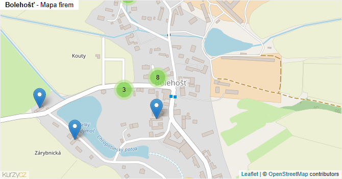 Bolehošť - mapa firem