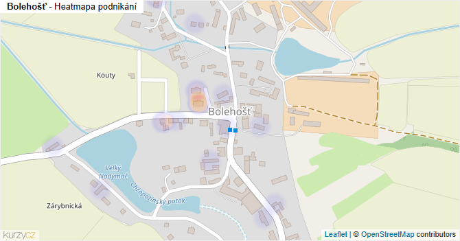 Bolehošť - mapa podnikání