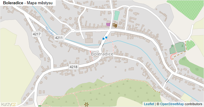 Boleradice - mapa městysu