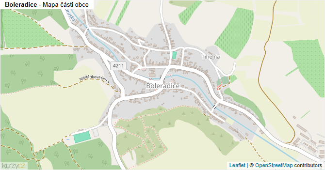 Boleradice - mapa části obce