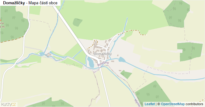 Domažličky - mapa části obce