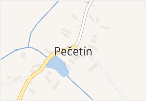 Pečetín v obci Bolešiny - mapa části obce
