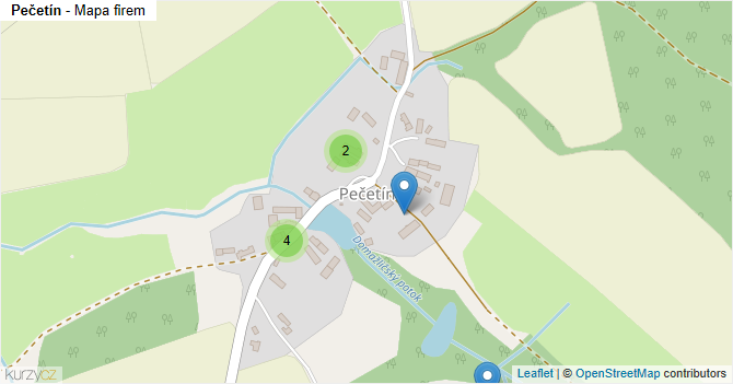 Pečetín - mapa firem
