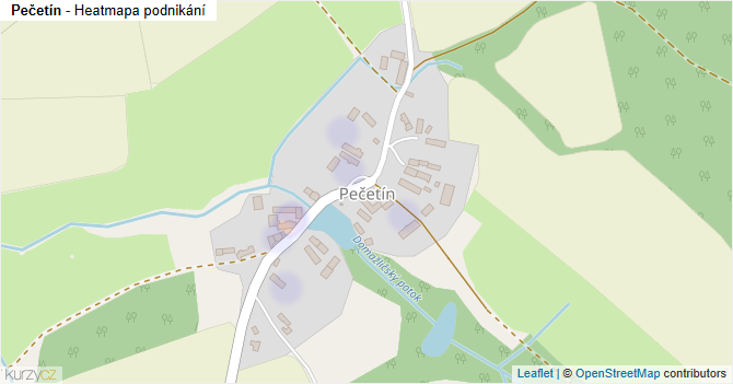 Pečetín - mapa podnikání