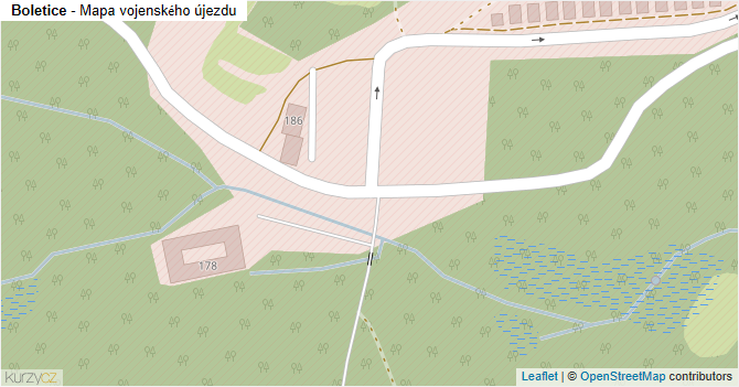 Boletice - mapa vojenského újezdu